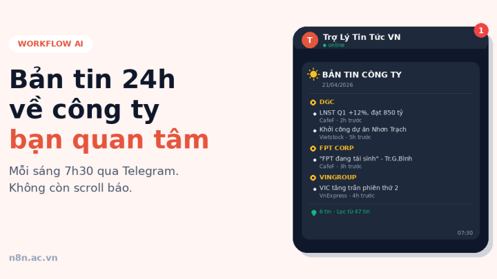 n8n Workflow Cào Tin Tức